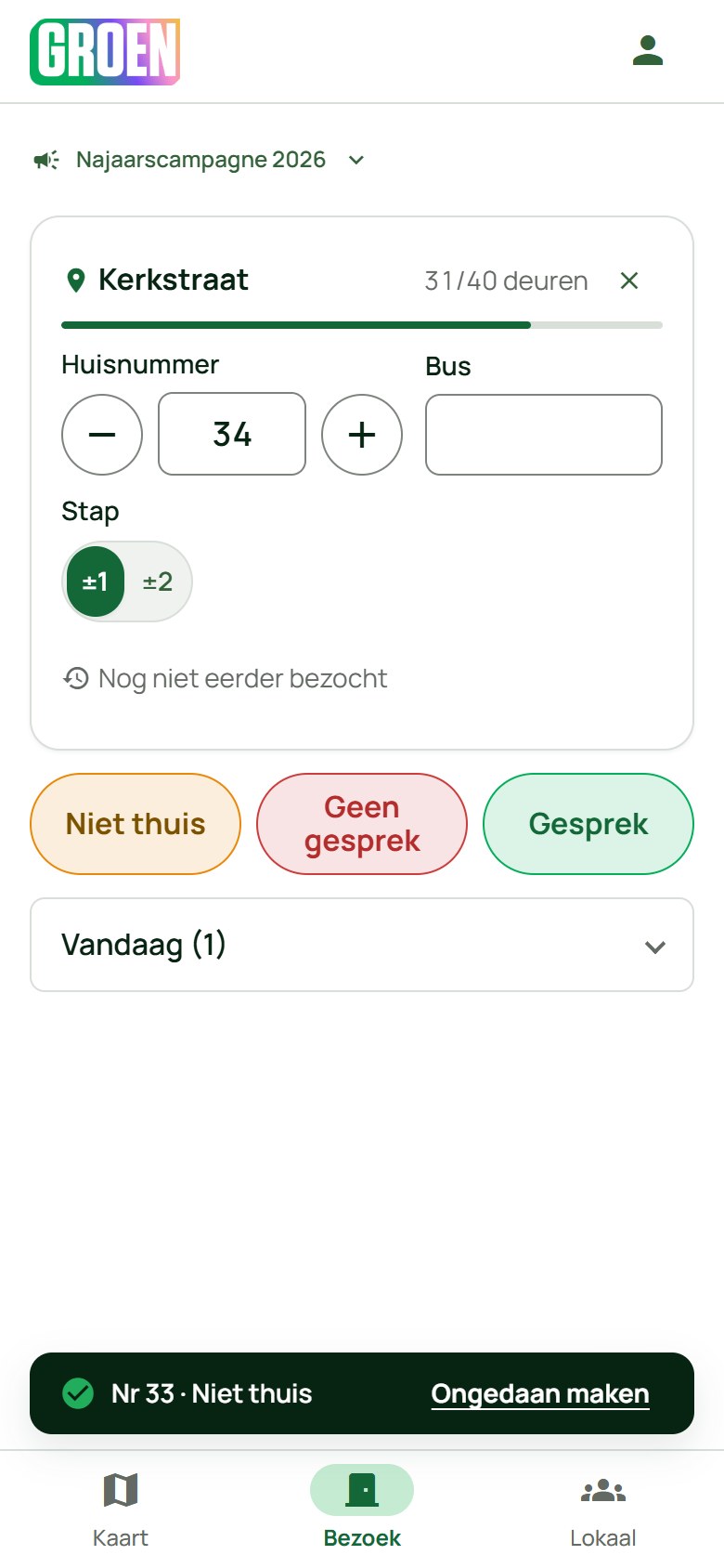 De melding met Ongedaan maken