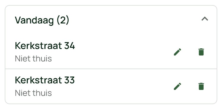 De lijst Vandaag met bewerken en schrappen